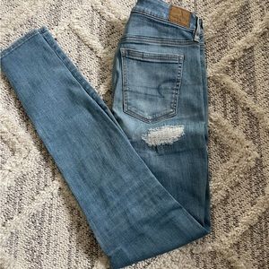 American Eagle High Rise Patch Design Jeans